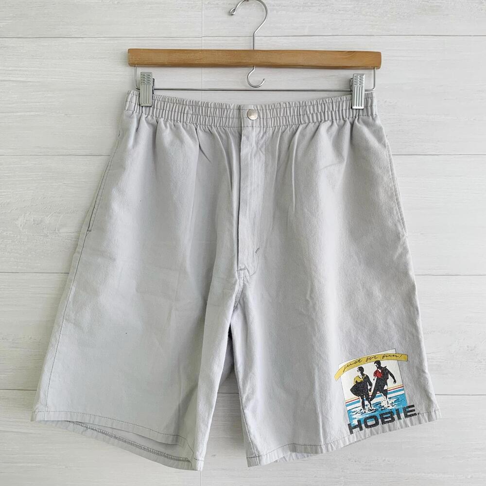*flaw Hobie - Just for Fun gray casual surf graphic shorts, S-M